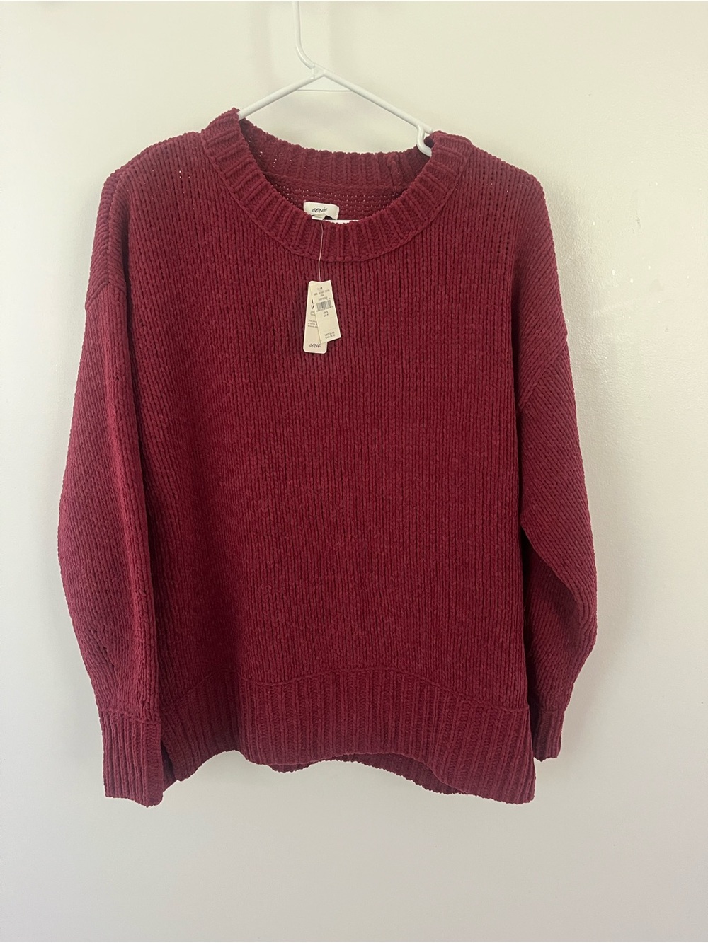 aerie Crewneck Sweater in Wine
